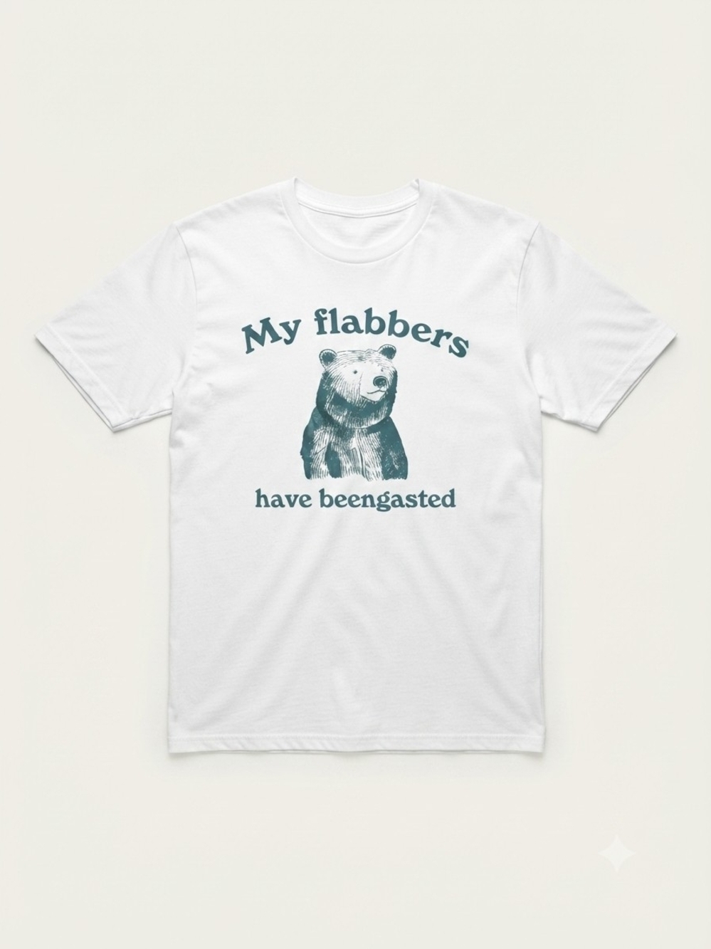 White 'My Flabbers Have Beengasted' Graphic Dog T-Shirt